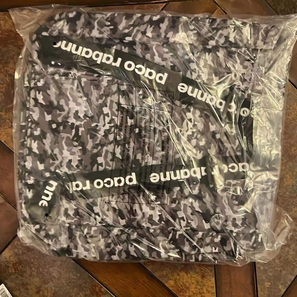New with tags Paco Rabanne Nylon
Camouflage Backpack. Gray/black/white